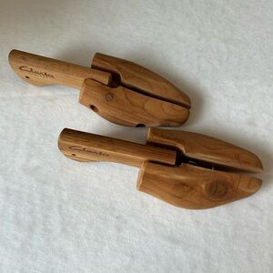 Vintage Clarks England wooden shoe trees, designed to maintain the shape of foot